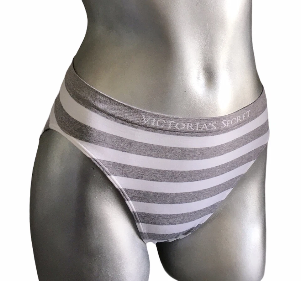 Victorias Secret 标志腰部无缝希瑟条纹高腿内裤 S NWT — 第 4/4 张图片