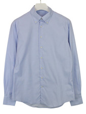 SUITSUPPLY Extra Slim Fit Formal Shirt Men's LARGE Button Down Collar Blue