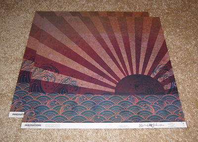 Creative Imaginations 12x12 Scrapbook Paper (2) ~ Asian Sunrise.