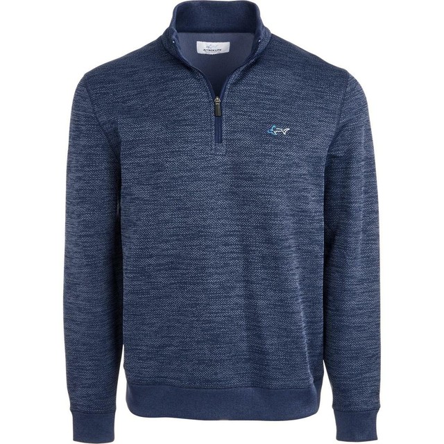 Mens Greg Norman Attack Life Quarter Zip Navy Herringbone Pullover Sweater M for sale online | eBay