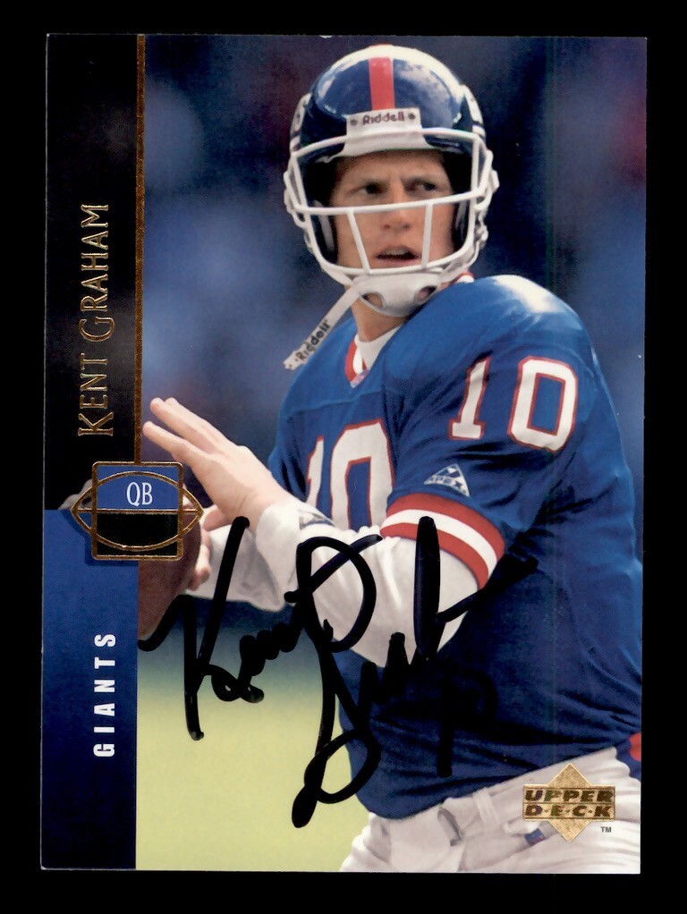 SIGNED 1994 UPPER DECK #81 KENT GRAHAM AUTOGRAPH NEW YORK GIANTS