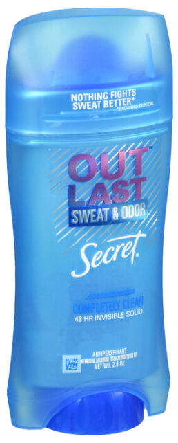 Secret Outlast Deodorant Invisible Solid Completely Clean 2.6 oz