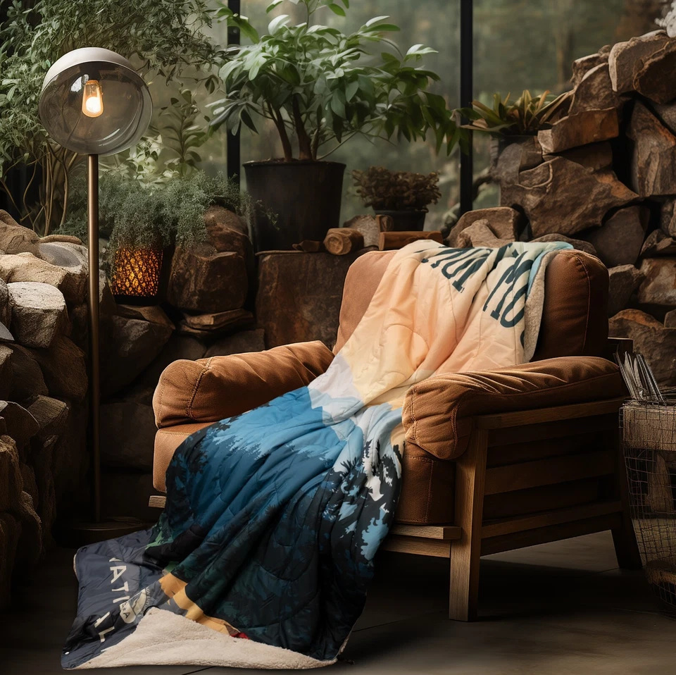 AZITREK Puffy Sherpa Camping Blanket - Wearable Packable Travel Blanket Stadium - Image 4 of 4