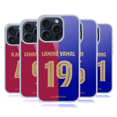 FC BARCELONA 2024/25 SPIELER HOME KIT GEL HANDYHÜLLE FÜR APPLE iPHONE HANDYS