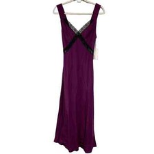 New Reformation Provence Silk and Lace Slip Midi Dress in Grape Size Small