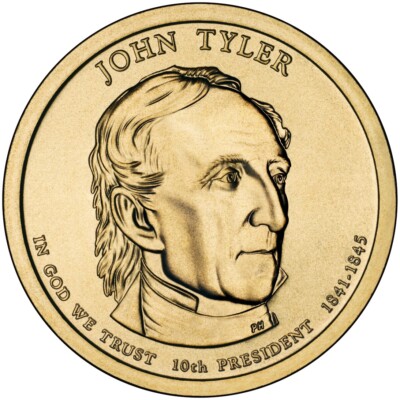 2009 P John Tyler Presidential Dollar From Mint Roll - Position A
