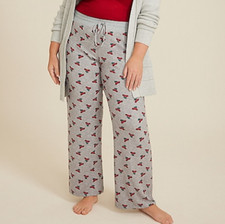 Maurices New With Tags Holiday Red Car Hacci Wide Leg Pajama Pants Plus 3X
