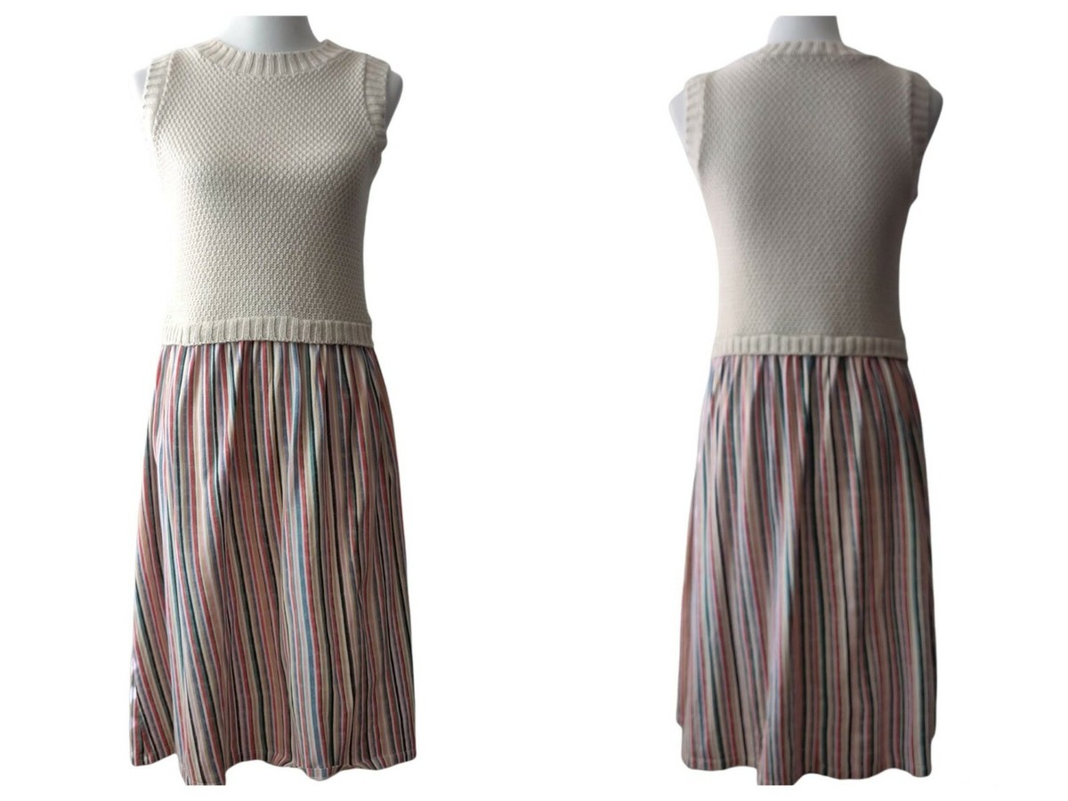 Zara Womens Beige Knit Vest Top Multicolor Vertical Striped Skirt Dress Small | eBay Zara Womens Beige Knit Vest Top Multicolor Vertical Striped Skirt Dress Small | eBay