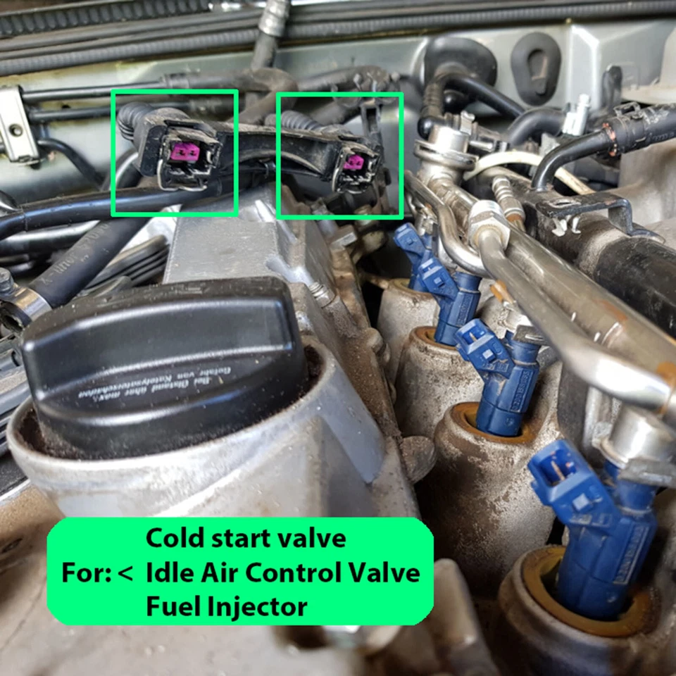 2pcs EV1 Fuel Injector Cold Start Valve Connector Plug For VW Audi Seat Skoda - Image 3 of 4