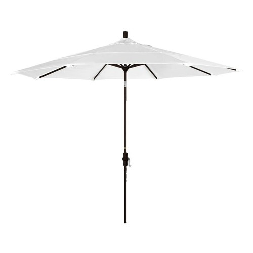 blue and orange patio umbrella Outsunny 8.6FT Patio Umbrella, UPF 30+ Outdoor Market Umbrella, 2-Tier Vented Patio Table Umbrella with Crank 8 Ribs, Tiltable Porch Umbrella for Gard