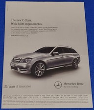 2011 MERCEDES BENZ C-CLASS WITH  2000 IMPROVEMENTS  ORIGINAL COLOR PRINT AD