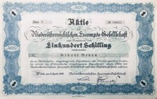 Großformat + Kup.-   Aktie "Niederösterreichischen Escompte-Gesellschaft" 