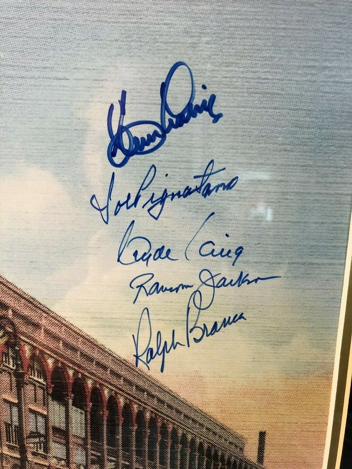 1955 Brooklyn Dodgers Team Signed Ebbets Field Framed Lithograph Branca Podres - Image 2 of 4