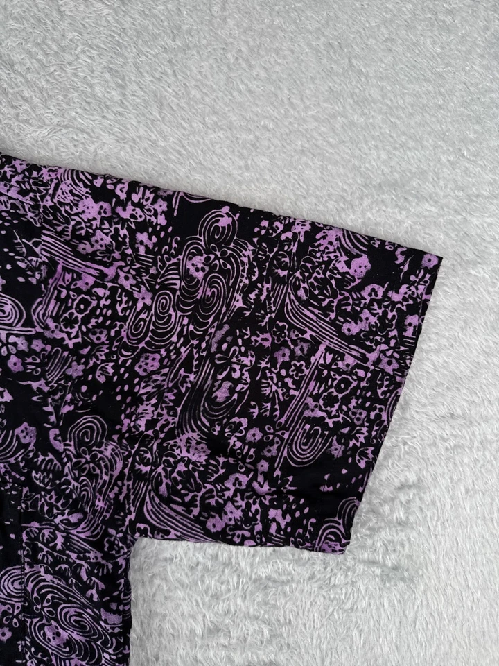 Mexicali Blues Shirt Men 2XL XXL Purple Tribal Pattern Hawaiian Rayon Pocket - Image 2 of 4