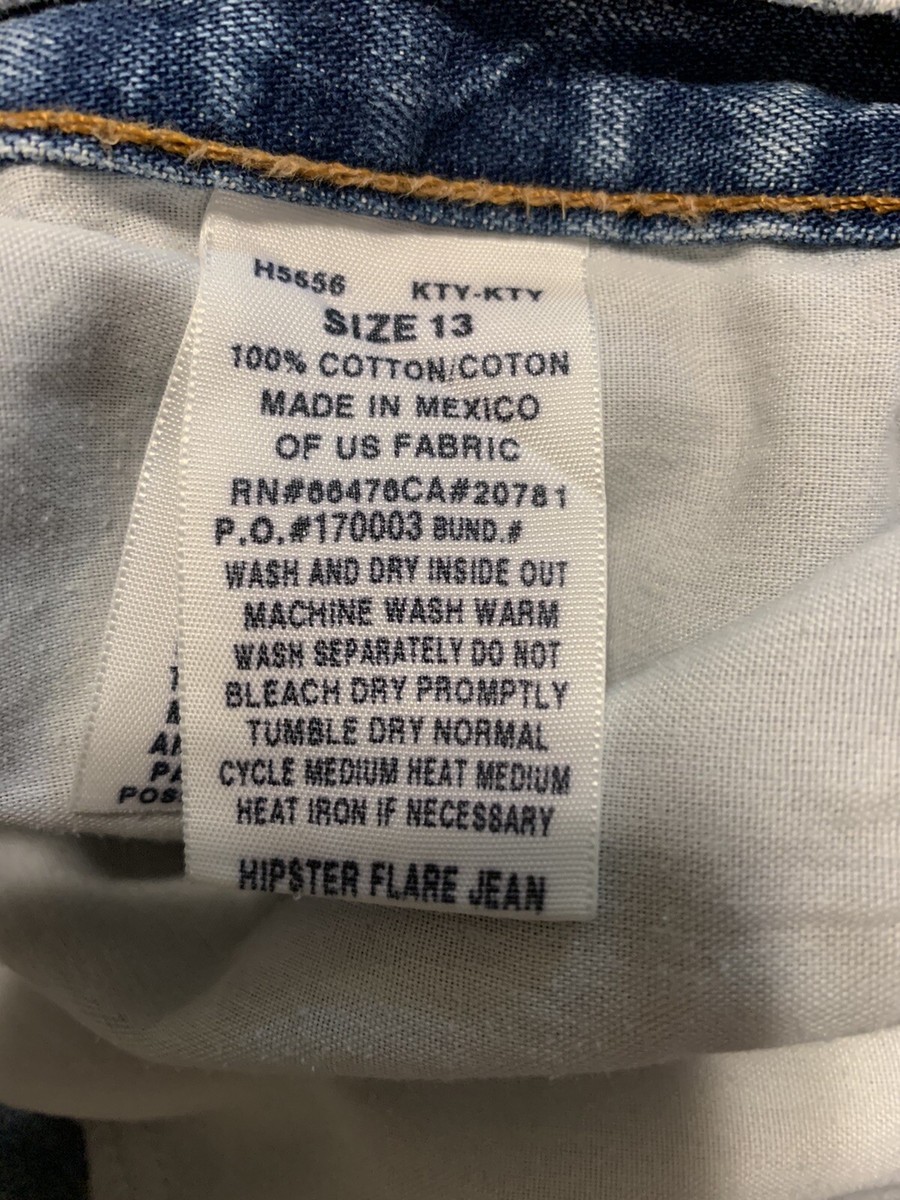 s  Vintahe Tommy Jeans Hipster Flare Denim Jeans Size 13 32” x31