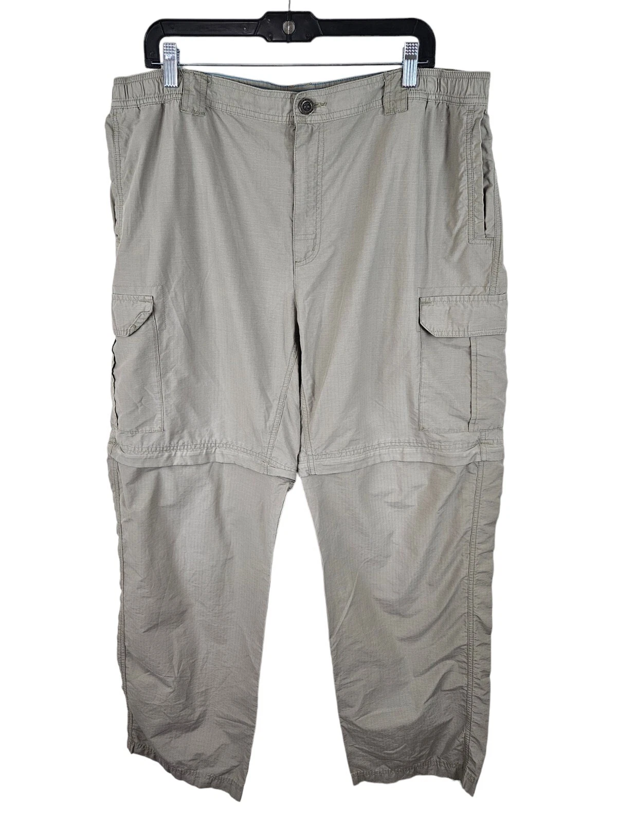 Columbia Omni Shade Men’s Tan Convertible Nylon Pants Zip Off Shorts Size 32x32