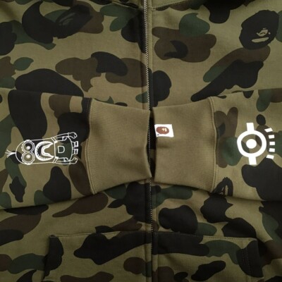 BAPE × Minion Shark full zip hoodie 1st camo Green A Bathing Ape