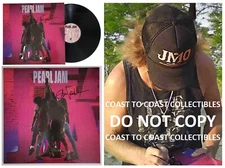 Eddie Vedder signed Pearl Jam Ten album COA exact proof autographed.vinyl Record
