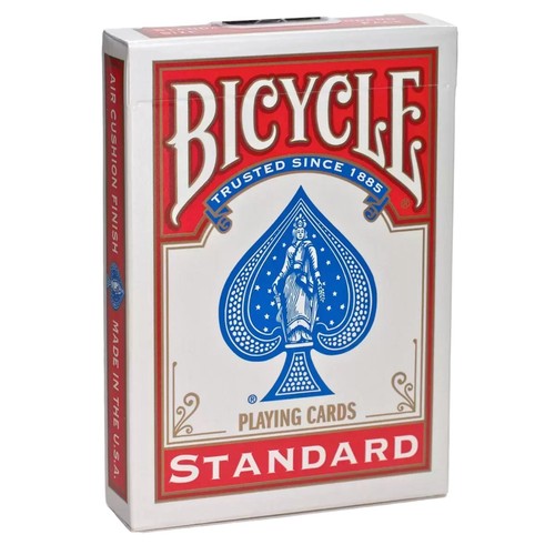 Tarjetas de juego de índice estándar Bicycle® 1 paquete acabado cojín de aire azul o rojo - Imagen 5 de 5