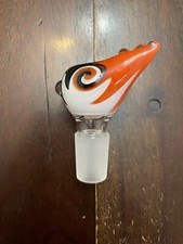 18mm Premium Glass Hookah Bowl Pipe Orange Wave Flyer