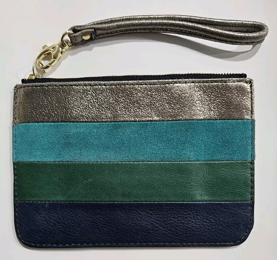 Fossil Patchwork Leather Multicolor Wristlet Wall… - image 2