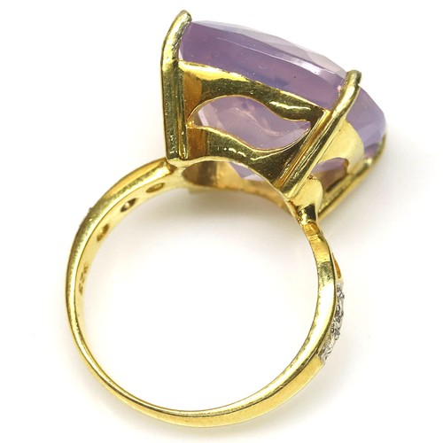 Anillo De Joyería De Cuarzo Lavanda Y Circonita Blanca De Plata 925 Talla 6.5 - Imagen 3 de 4