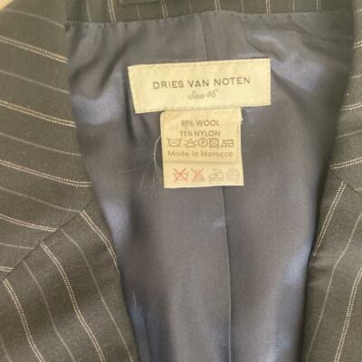 DRIES VAN NOTEN Tailored Jacket Navy Stripe Size 46 Used DRIES VAN NOTEN Tailored Jacket Navy Stripe Size 46 Used