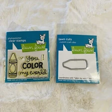 NEW - Lawn Fawn Clear Stamps & Die, Color My World LF793 and LF903
