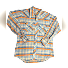 70s Vintage Men's Kmart plaid pearl snap dagger button up shirt size L western