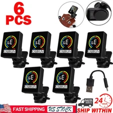 6PCS LCD Clip On Chromatic Acoustic Electric Guitar Bass Ukulele Violin Tuner