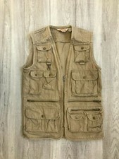 Banana Republic Mens S Fishing Jacket Lots of Pockets Zip Up Khaki