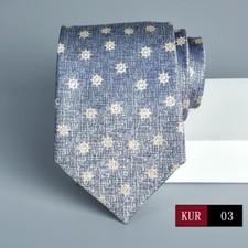 New Classic Polka Dot Blue White JACQUARD WOVEN 100 Silk Men's Necktie Tie