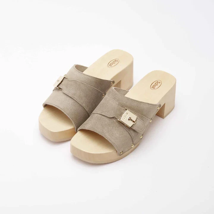 SCHOLL Sabot Femme En Daim Beige Pescura Sarah - Photo 4/4