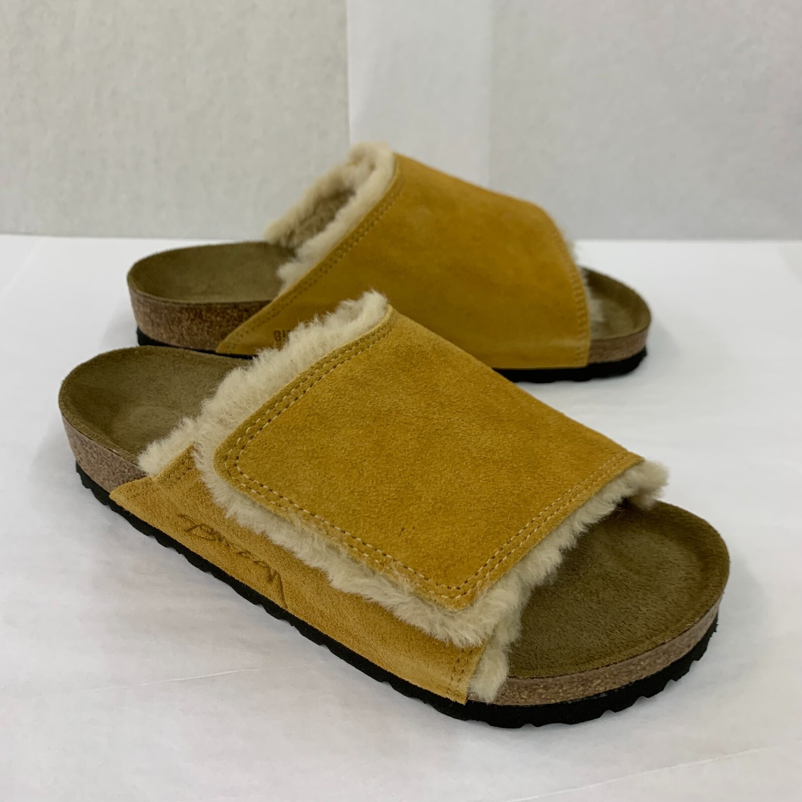Birkenstock New w/ Box Stüssy Solana Caramel Suede Leather Narrow Select Size image 2
