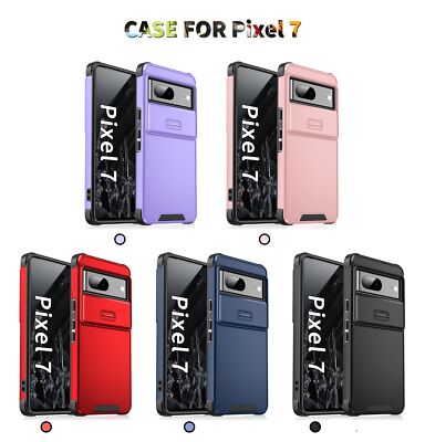 For Google Pixel 6A/ 7/8/9 Pro PC+TPU Case with Slide Camera Cover Matte PC Back