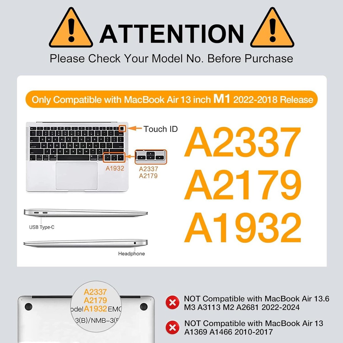Case for MacBook Air 13 inch Case 2022 2018 Release A2337 M1 A2179