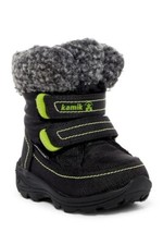 Kamik Leaf Girls Kids black / green waterproof snow boots sz. 6  EU 23 