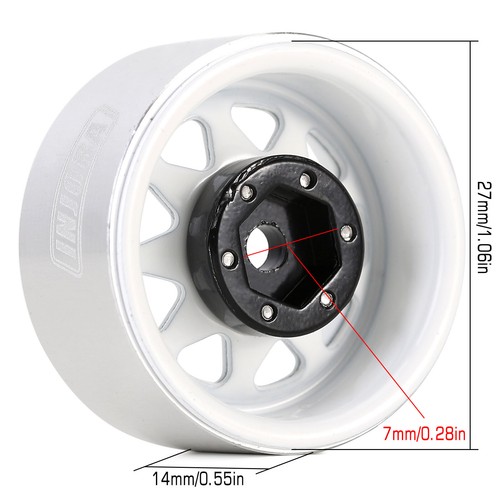 INJORA 1.0" Steel Wheel Rims -3.78mm Offset for AX24 SCX24 TRX4M,4PCS,W1004 - Picture 25 of 34