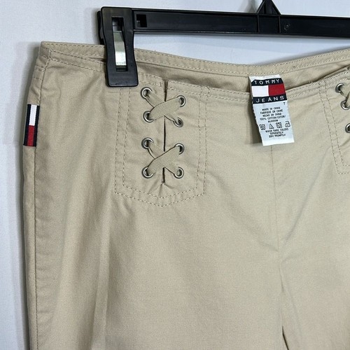 Vintage Y2K Tommy Jeans Lace Front Split Ankle Low Rise Caprihose - Bild 2 von 6