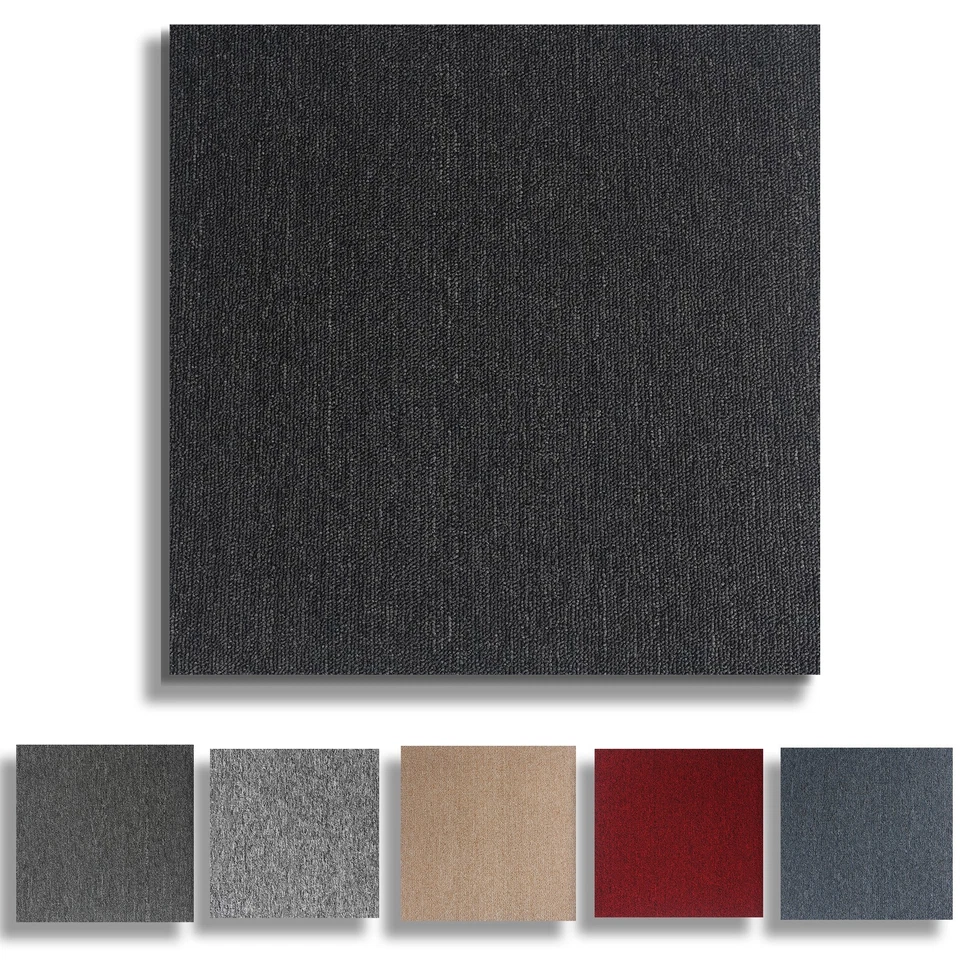 SIGNZWORLD 20/40/60x Carpet Tiles Box Heavy Commercial Retail Office Premium Flooring Grey
