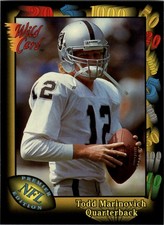 1991 Wild Card Todd Marinovich Rookie Los Angeles Raiders #147. rookie card picture