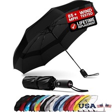 Compact Windproof Travel Umbrella Automatic Open Close Lightweight Waterproof US