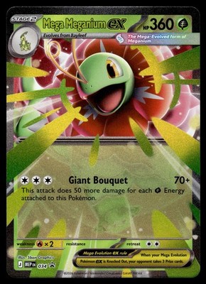 Mega Meganium ex 034 Holo Promo ME: Mega Evolution Promo Pokemon Near Mint