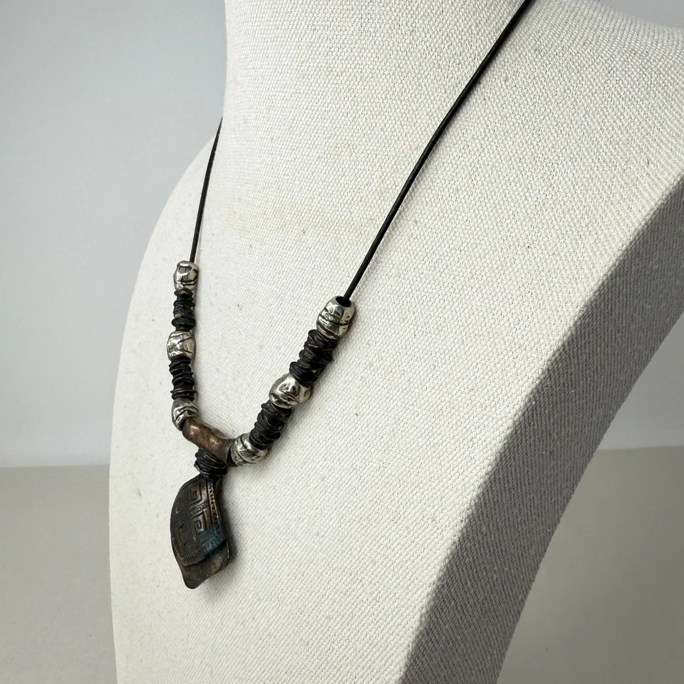 Collar Colgante Chicos Cobre Babero Étnico Boho Funky Artístico Metal Foto 4 de 4