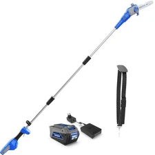WILD BADGER POWER Pole Saw Cordless 40V 8'' Electric 2.0Ah with Detachable Po...