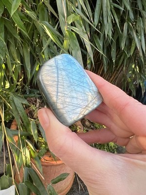 Deep Blue Sunset Orange Labradorite Freeform Iridescent Crystal AAA+ 28