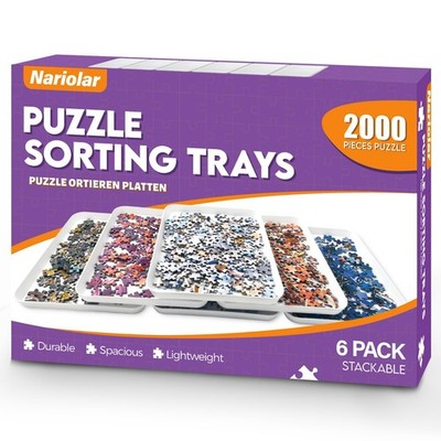 21,0 x 29,2 cm Stapelbare Puzzle Sortierschalen, 6 Weiße Puzzle Sortierer für...