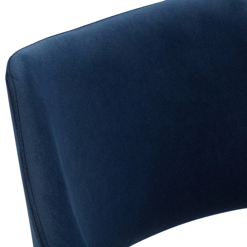 Silla de comedor Westin de tela azul y madera de haya Foto 3 de 4