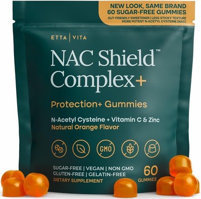 Sugar-Free NAC Gummies N-Acetyl Cysteine Vit. C,Zinc,Immune&Respiratory Support