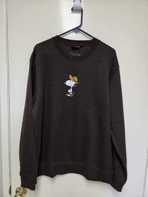 Peanuts Snoopy Brown Double Sided Crewneck Size XL